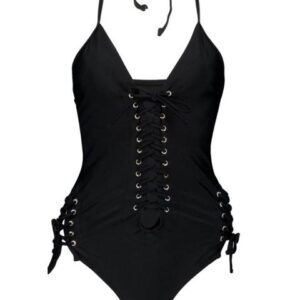 Boohoo Lace Up Swimsuit