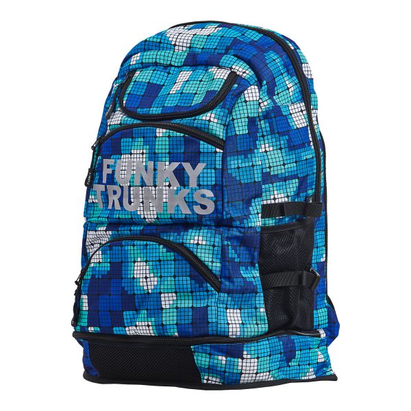 blue funky trunks backpack